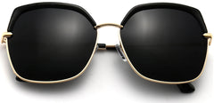 Naomi Black Plastic Sunglasses from ANRRI, closed view