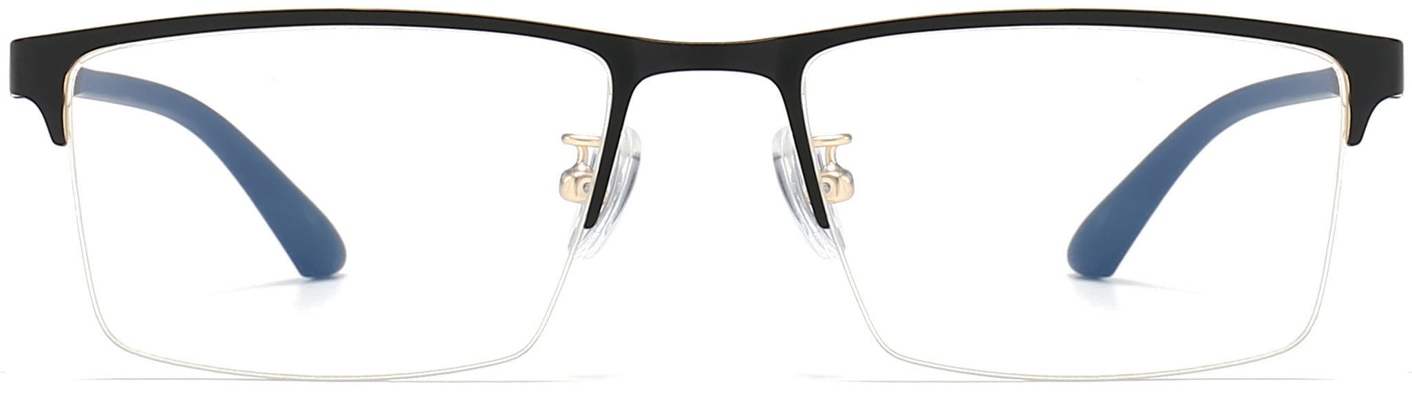 Abraham Browline Black Gold Eyeglasses from ANRRI