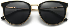 Naya Gold Black Stainless Steel Sunglasses from ANRRI, closed view