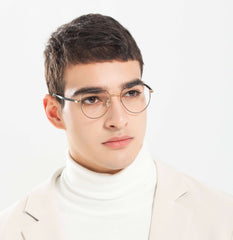 Beige Golden Metal Eyeglasses from ANRRI